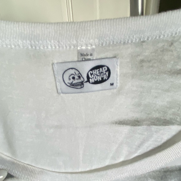 Cheap Monday White and Gray Sleeveless Crop Tank Top - Picture 3 of 3